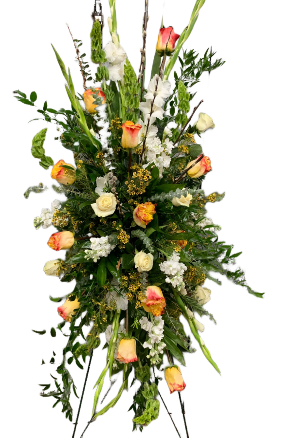 Orange and White Standing Spray